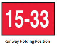 Runway holding position sign